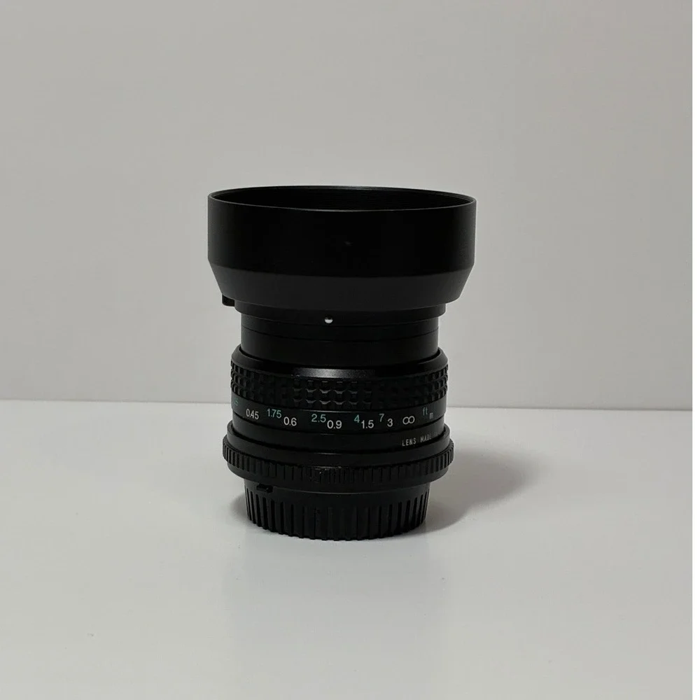 Bundle Tokina RMC 24mm f2.8 Wide Angle Lens Nikon AI Mount Nikon HS-9 Hood Japan